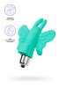 Вибронасадка-бабочка на палец Eromantica Butterfly, силикон, мятная, 10 см, в пакете