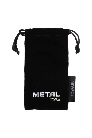 Анальная втулка TOYFA Metall, металл, серебристая, с кристаллом цвета рубин, 8 см, Ø 3,5 см, 265 г