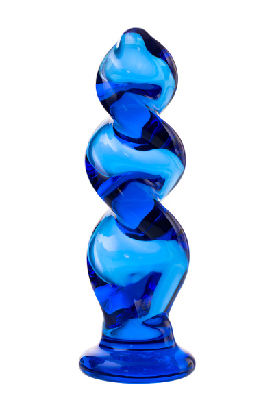 Анальная втулка Sexus Glass, стекло,синий, 12 СМ, Ø 3,5 см