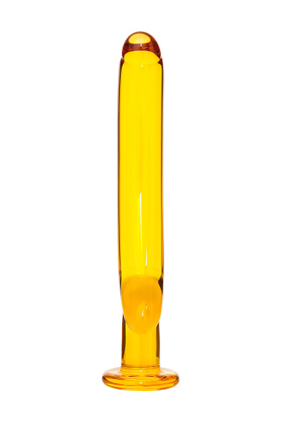 Фаллоимитатор Sexus Glass, стекло, желтый, 17,5 см