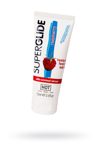 Лубрикант съедобный на водной основе Superglide для орального секса со вкусом малины 75 мл