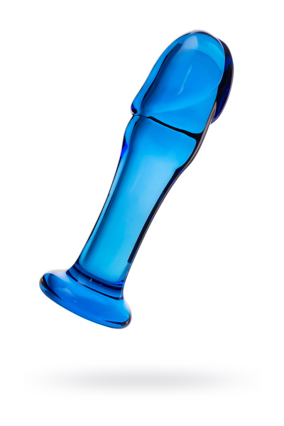Анальная втулка Sexus Glass, стекло, синий, 13 см